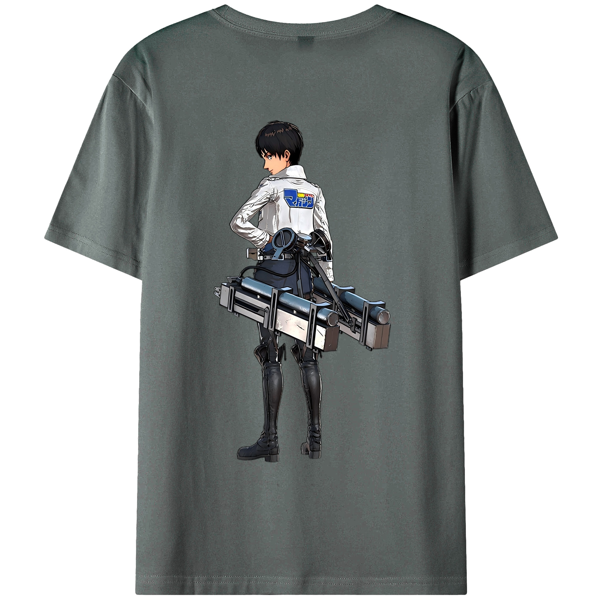（画像用） 進撃の巨人 エレン･イェーガー Attack on Titan Eren Jäger 綿100％ メンズ半袖Tシャツ（バックプリント） 通気性